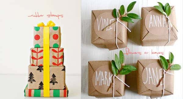 gift wrapping inspiration diy stamp