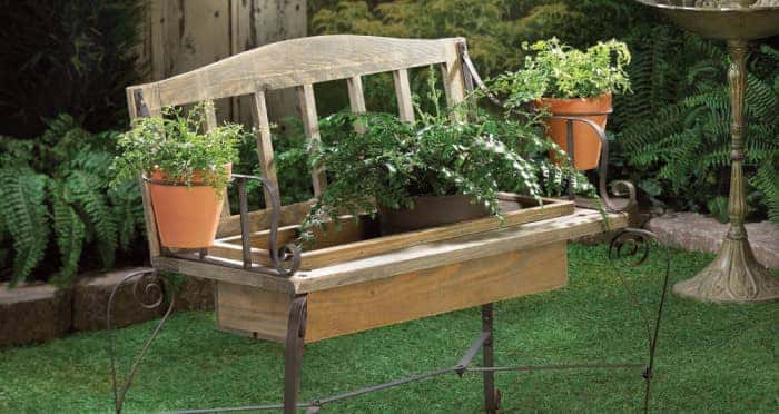 Gardening bench planter box