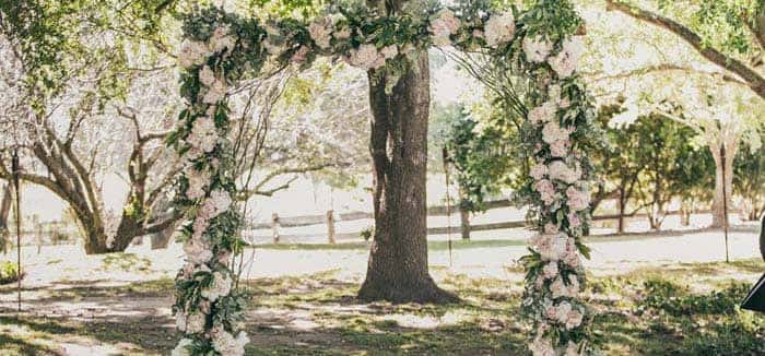 floral wedding arbour