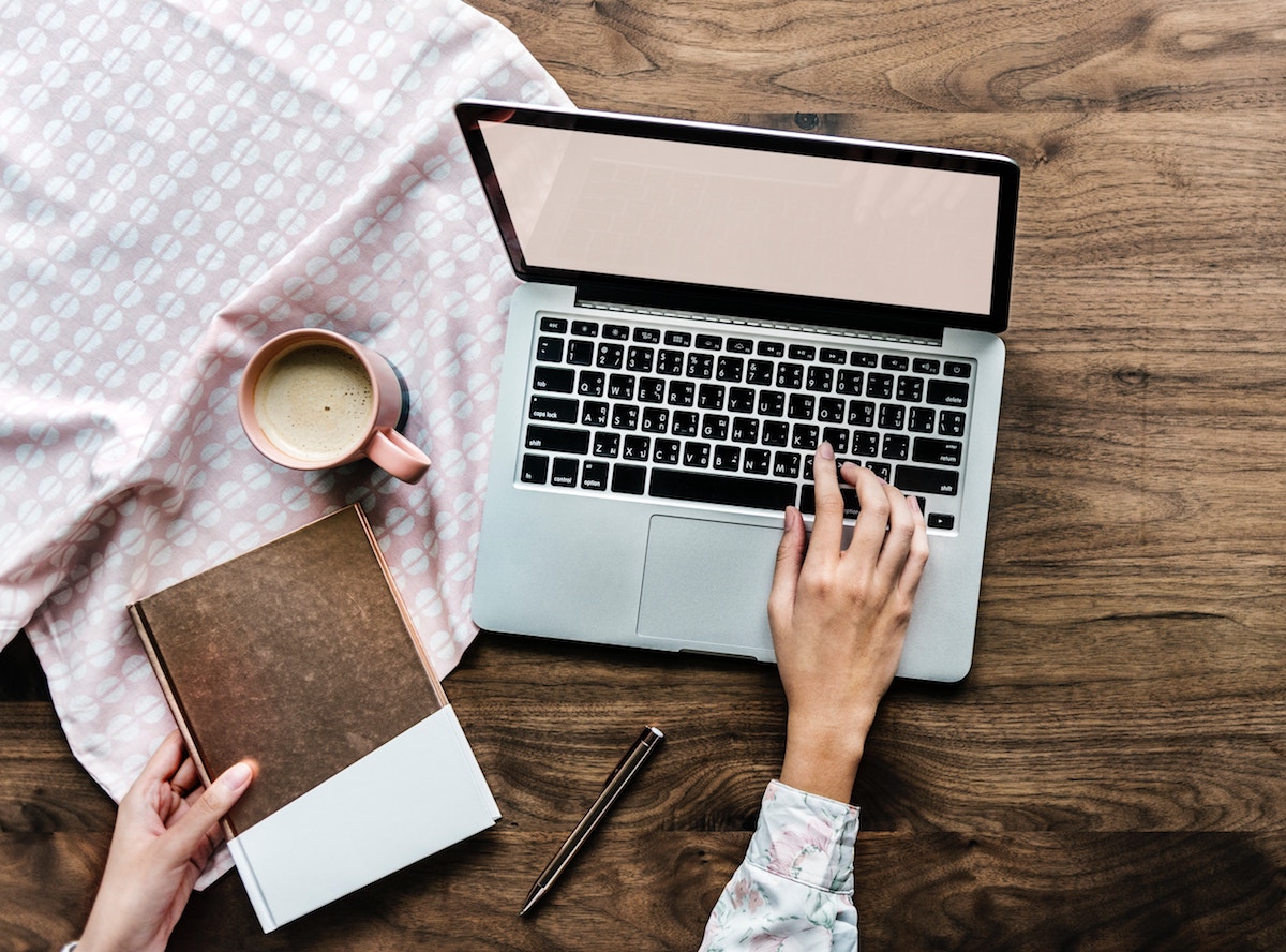 laptop coffee notebook