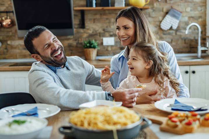 family celebrating father's day