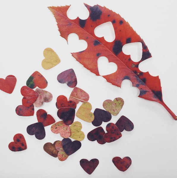 Heart shaped leaf confetti | Airtasker wedding DIY ideas