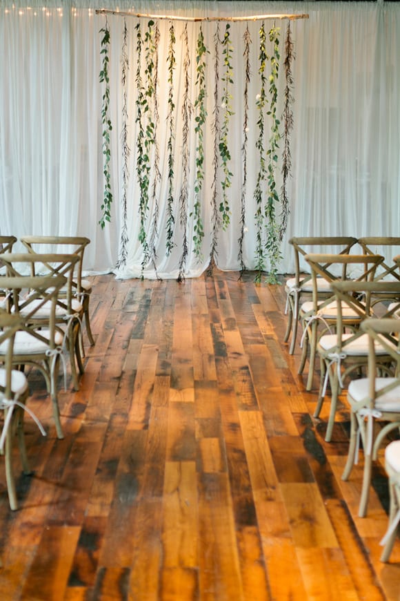 Hanging foliage backdrop | Airtasker wedding DIY ideas