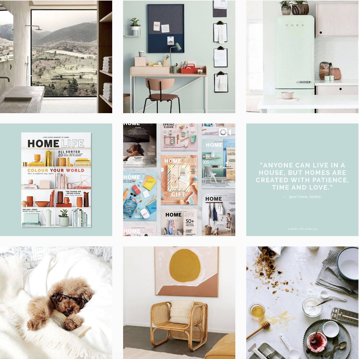 Homelife magazine Australia Instagram feed