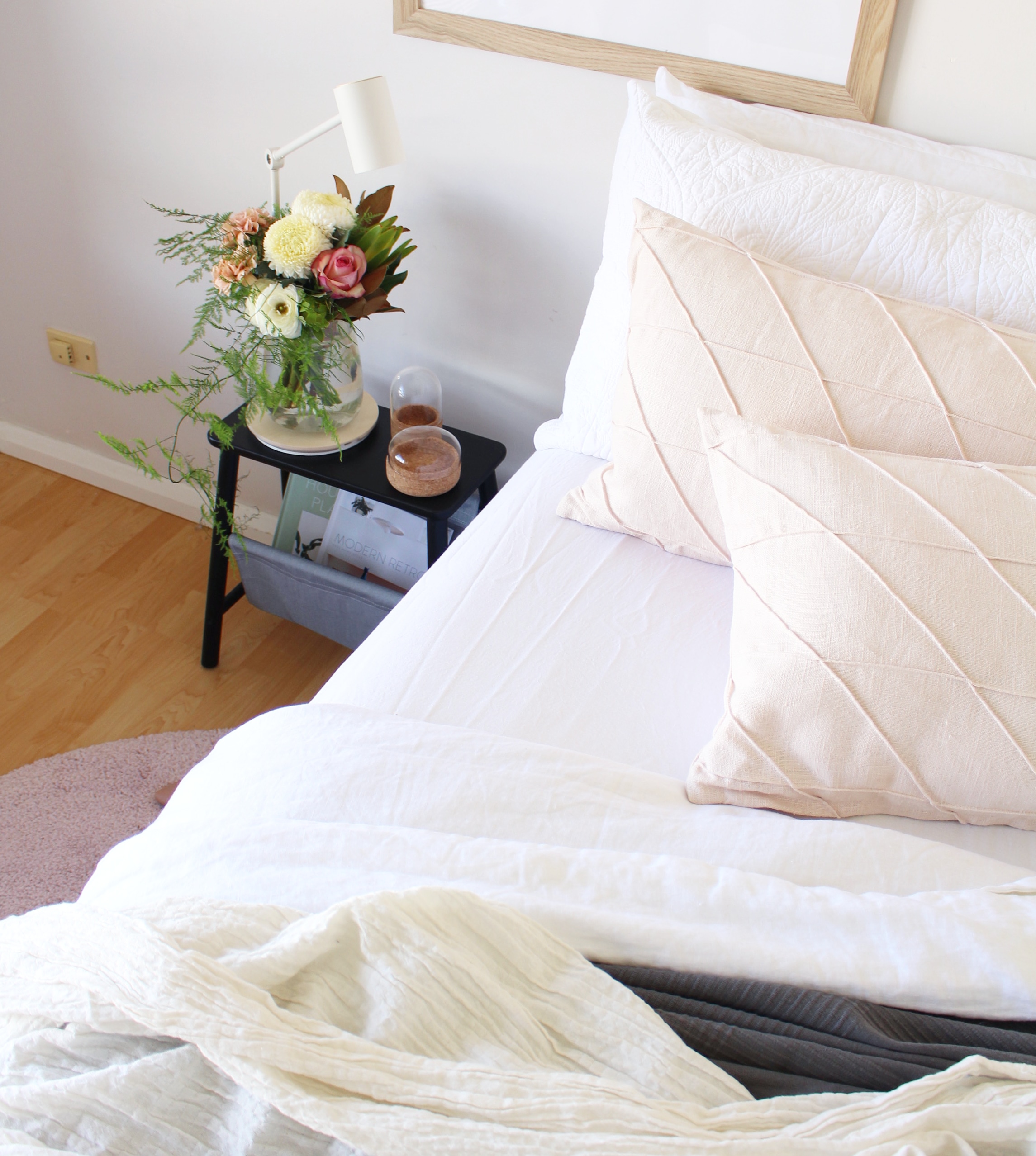 Scandinavian style bedroom styling