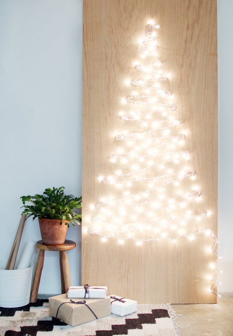 Fairy light Christmas tree DIY