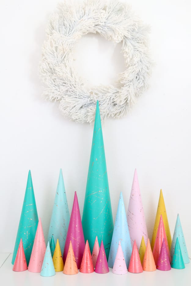 Colourful modern Christmas tree DIY