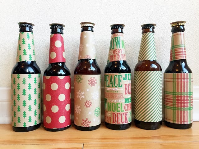 Beers wrapped in Christmas paper