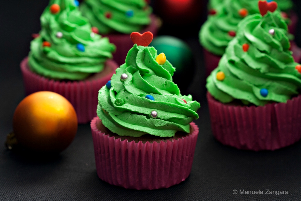 green Christmas tree cupcake DIY