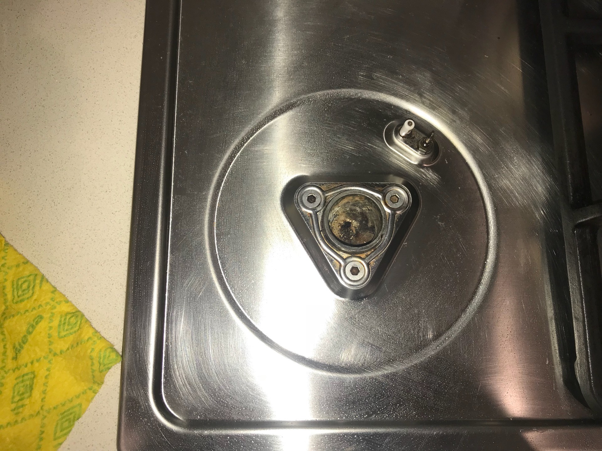 Kitchen chrome stove cleaning after