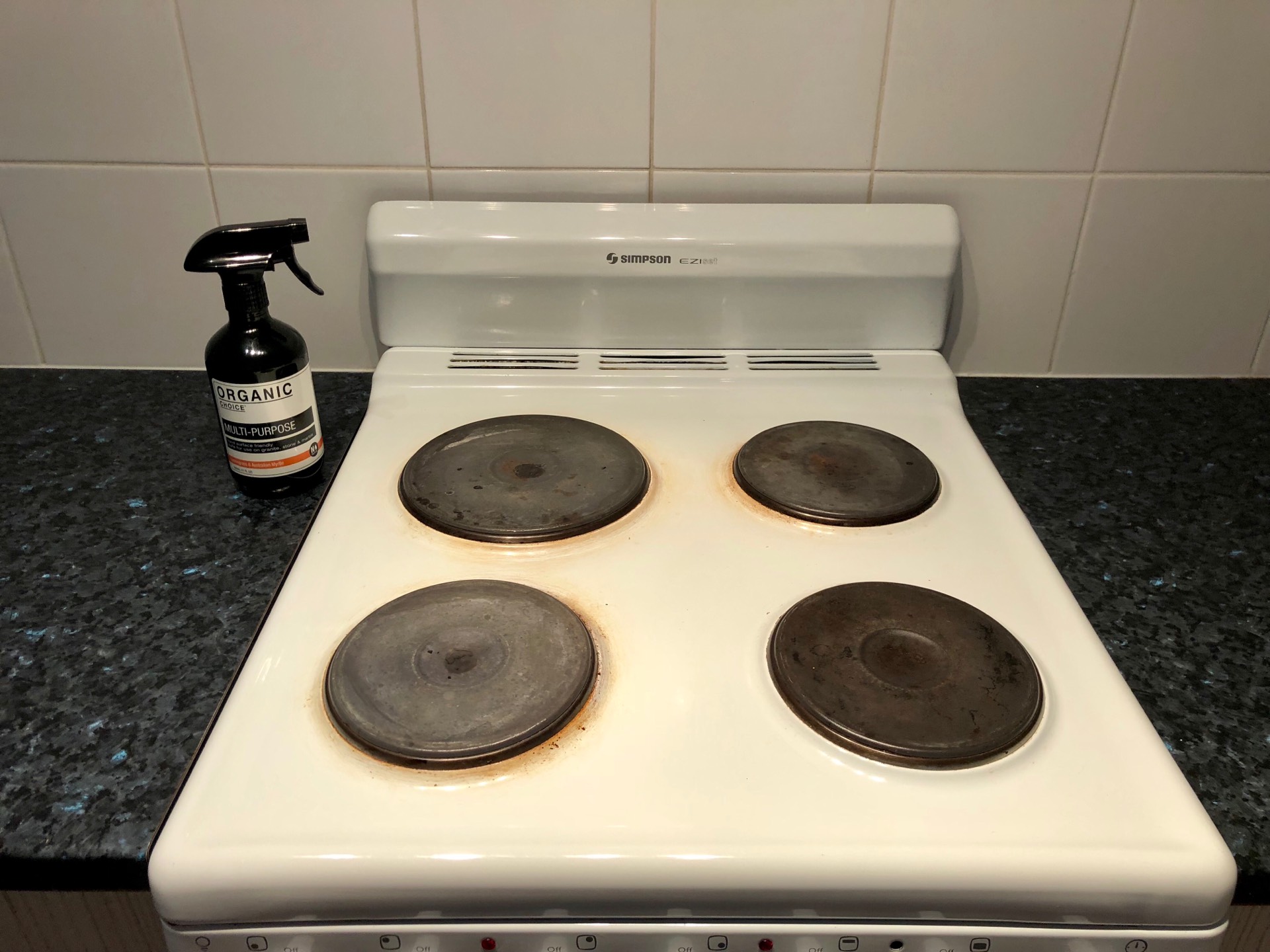 Organic choice eco cleaning kitchen stove after
