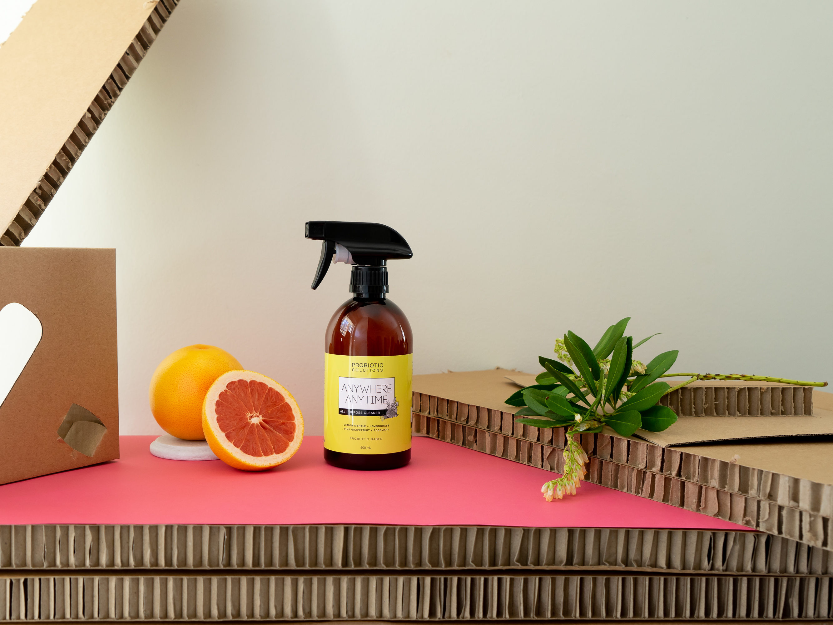 Probiotic Solution eco cleaning spray with pink grapefruit