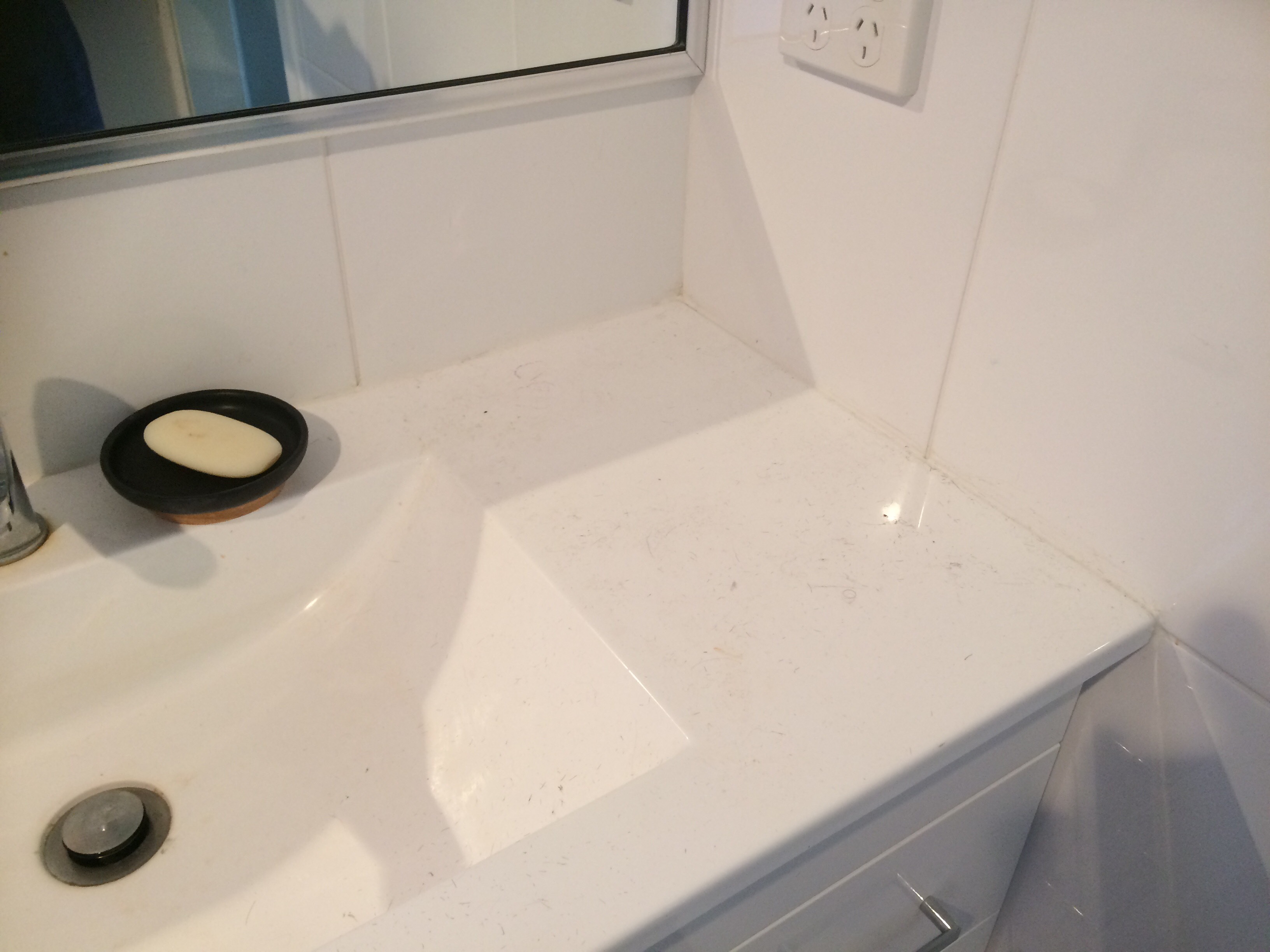 Probiotics Solution bathroom sink clean before