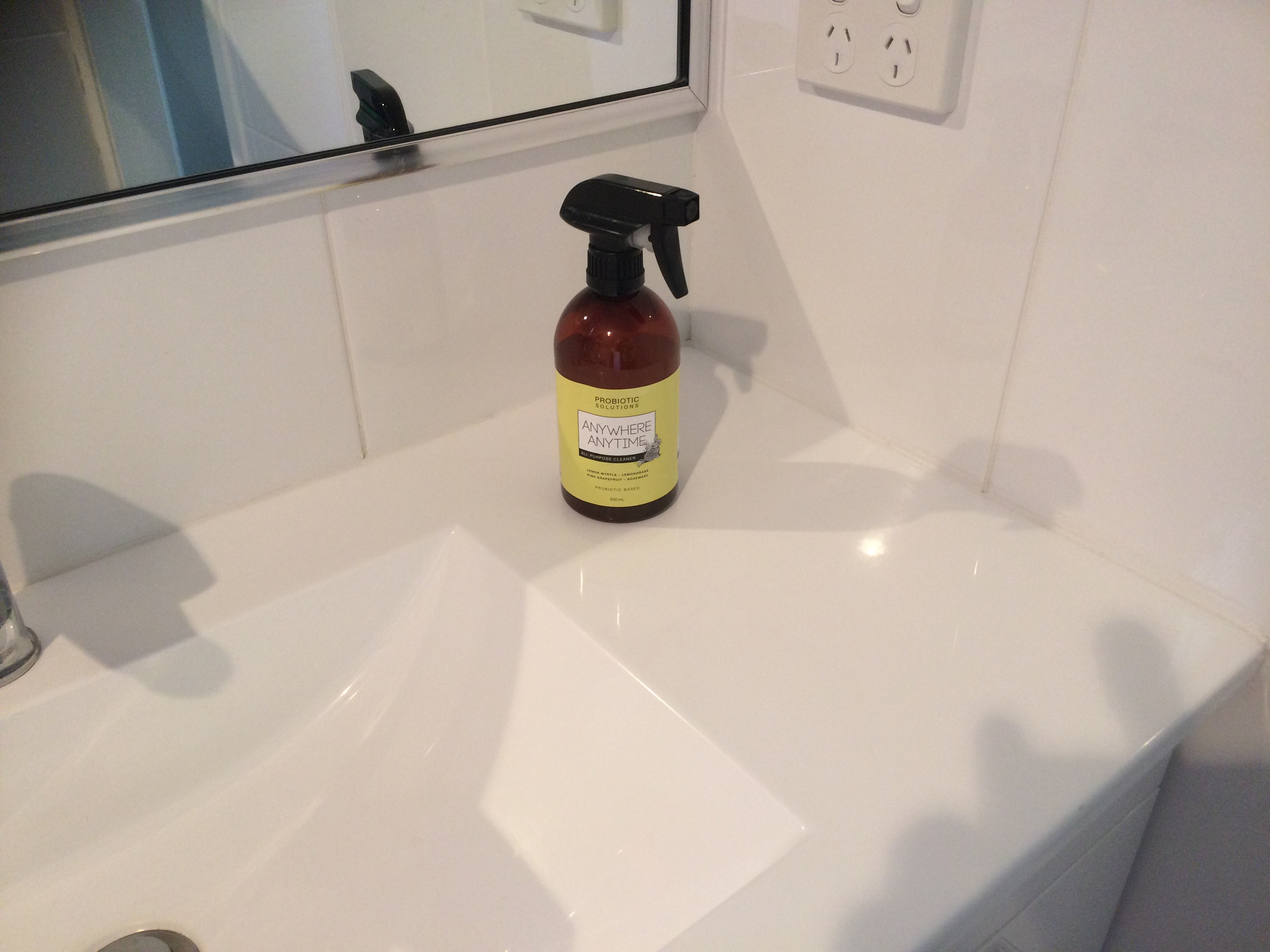 Probiotics Solution bathroom sink clean after