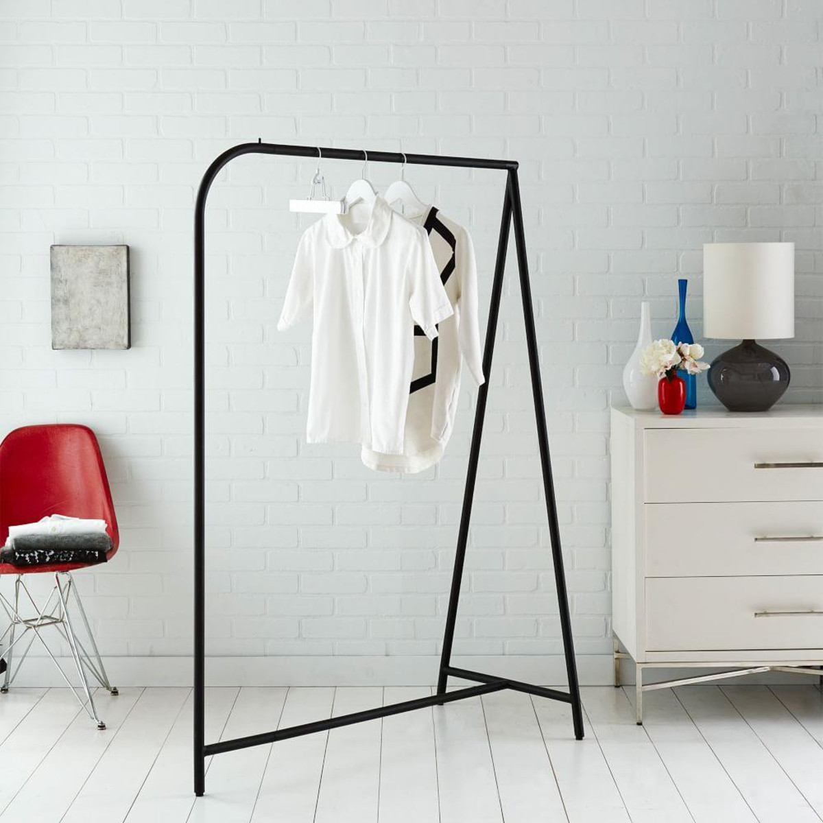 West Elm black modern garment rail