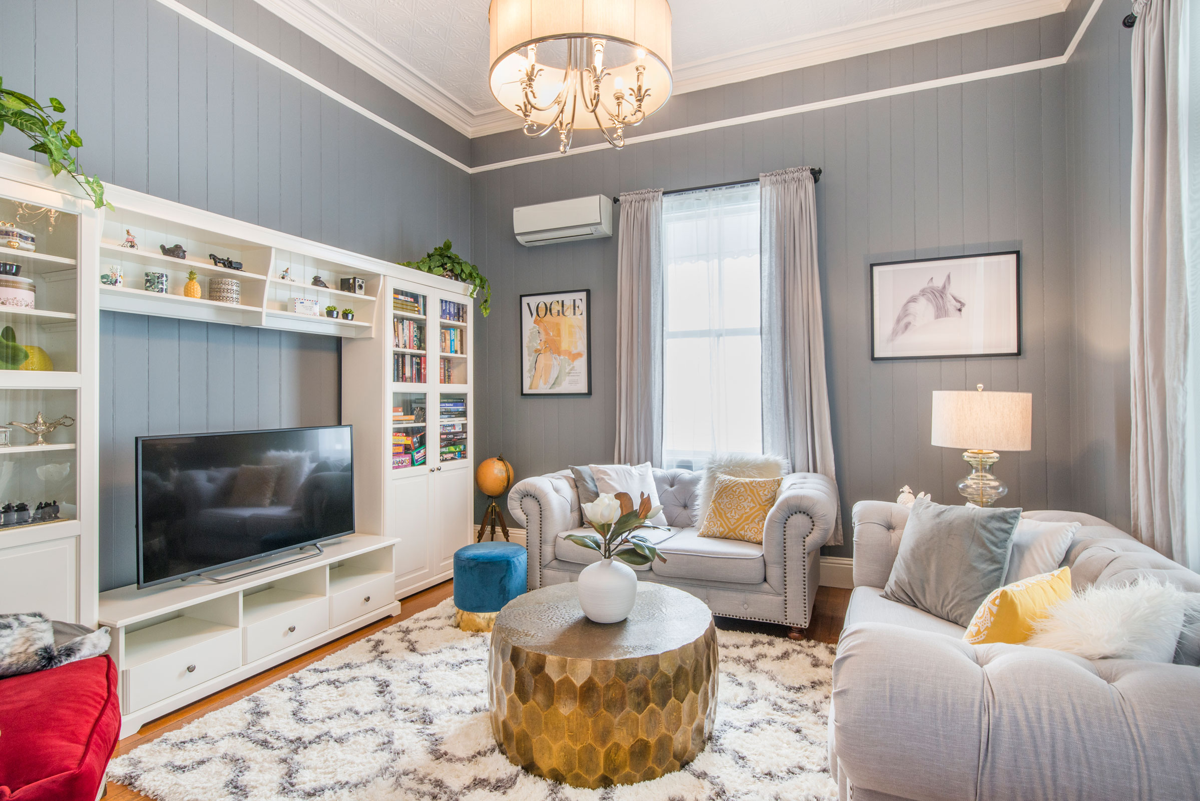 203 Kent St stylish Airbnb living room interior