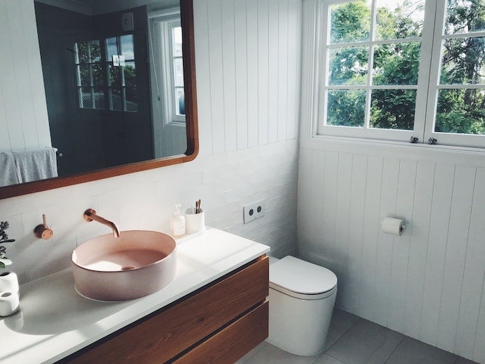 floating timber vanity