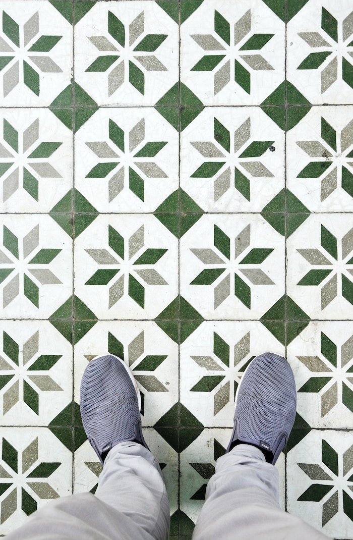 green bathroom tiles