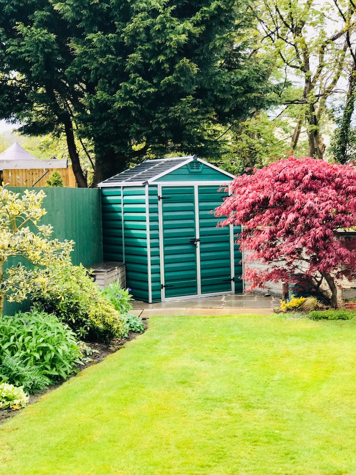 garden shed in backyard