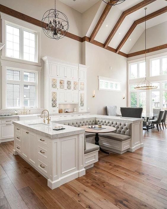 Beautiful Kitchen Islands With Bench Seating Designing Idea