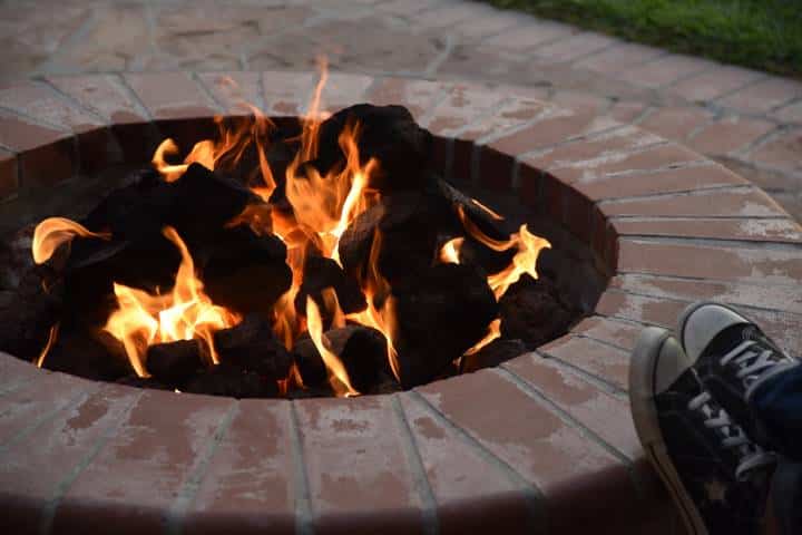 brick backyard fire pit