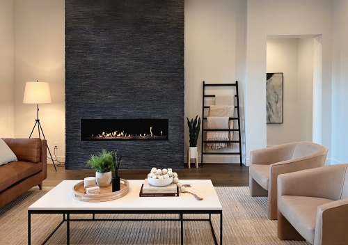 electric fire place in a living room