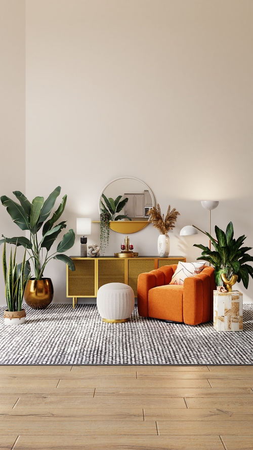 interior plants used as a decor in a living room