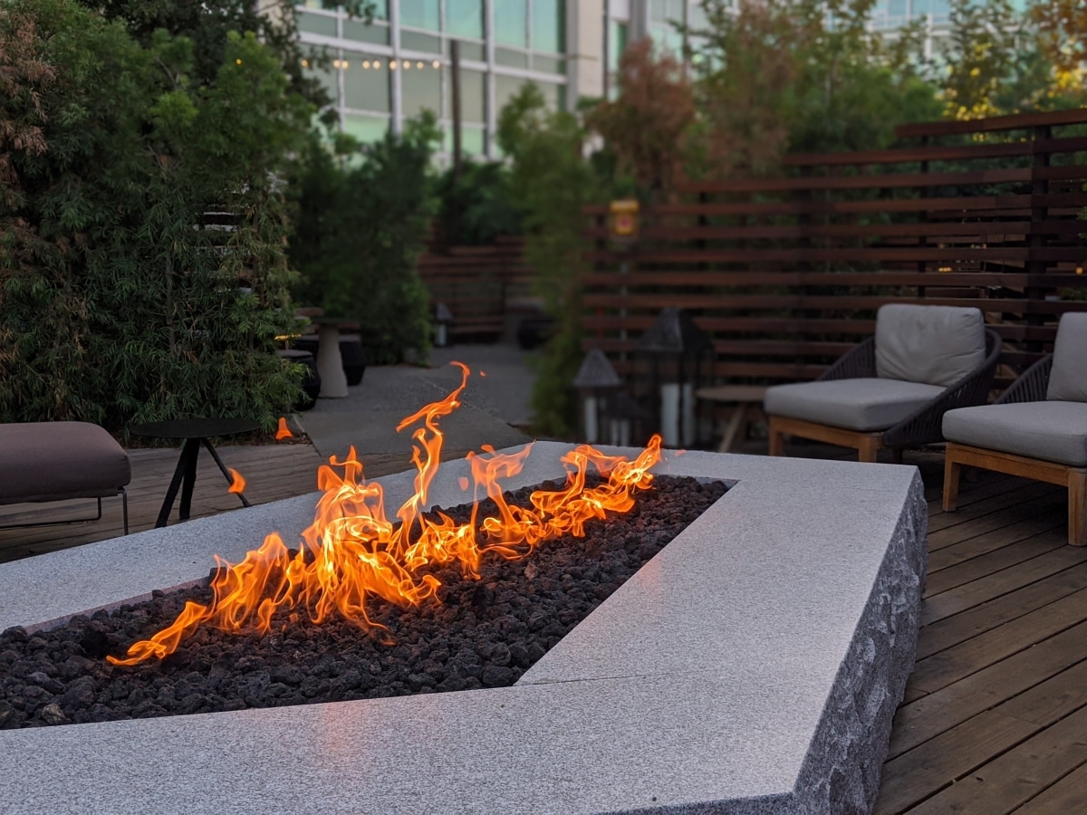 cosy outdoor fire table