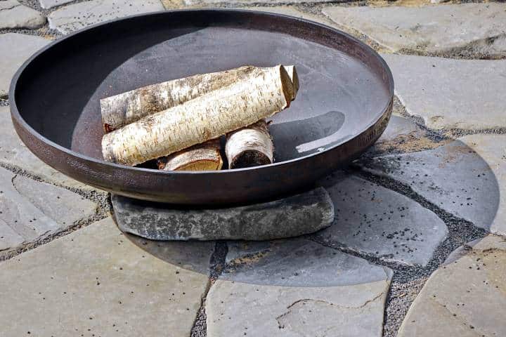 stone flooring in the fire pit area