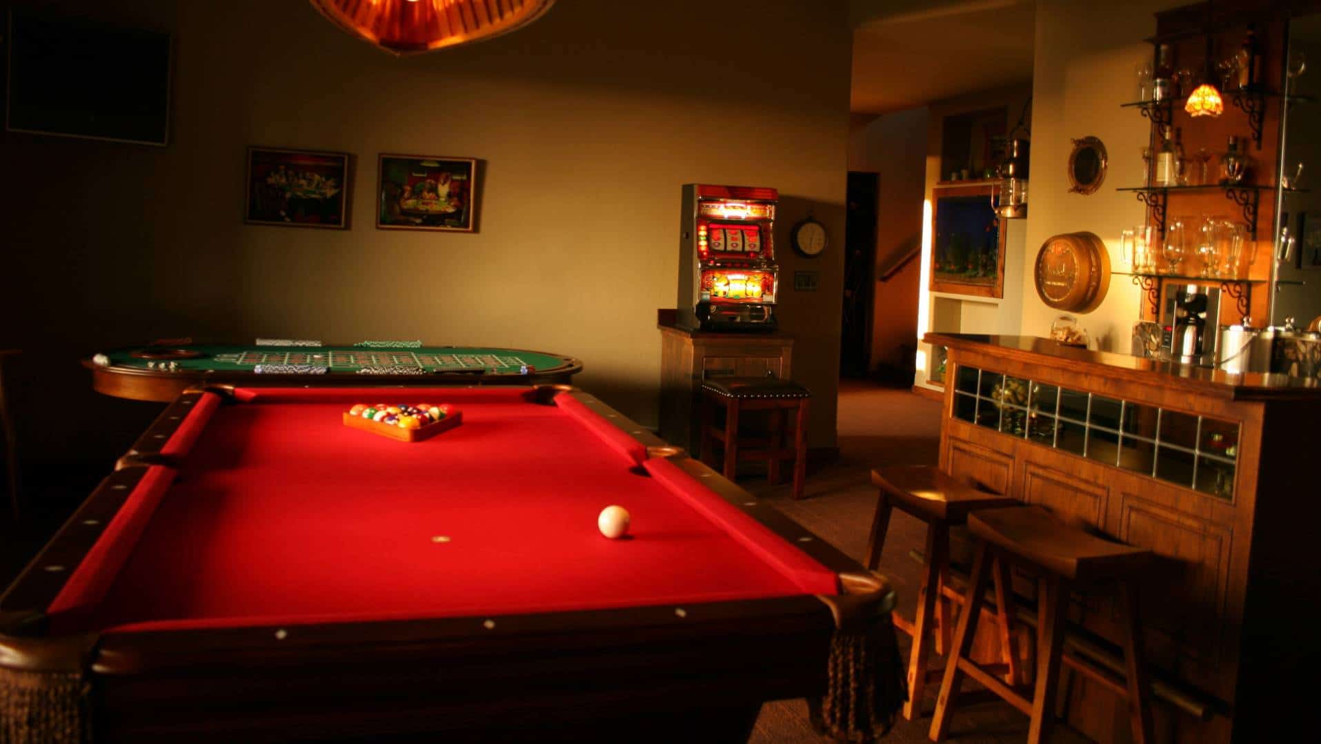 man cave pool table