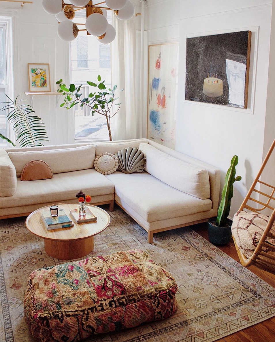 New Boho Style Living Room Ideas for Small Space