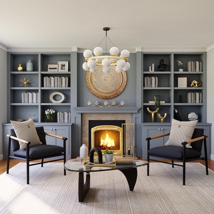 blue grey living room