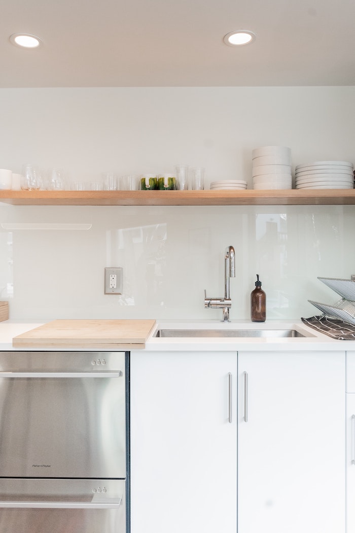 floating shelf in kitchen