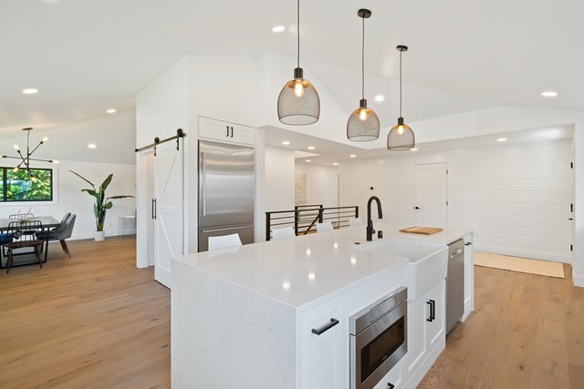White kitchen pendant shop lights