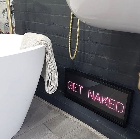 bathroom neon sign