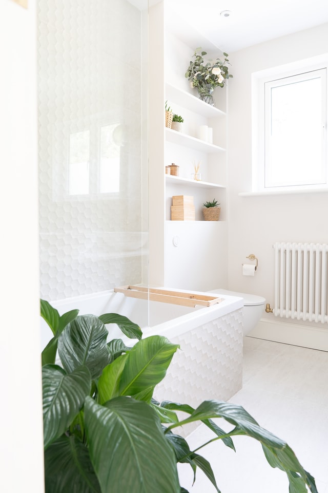 white-bathroom-with-greenery