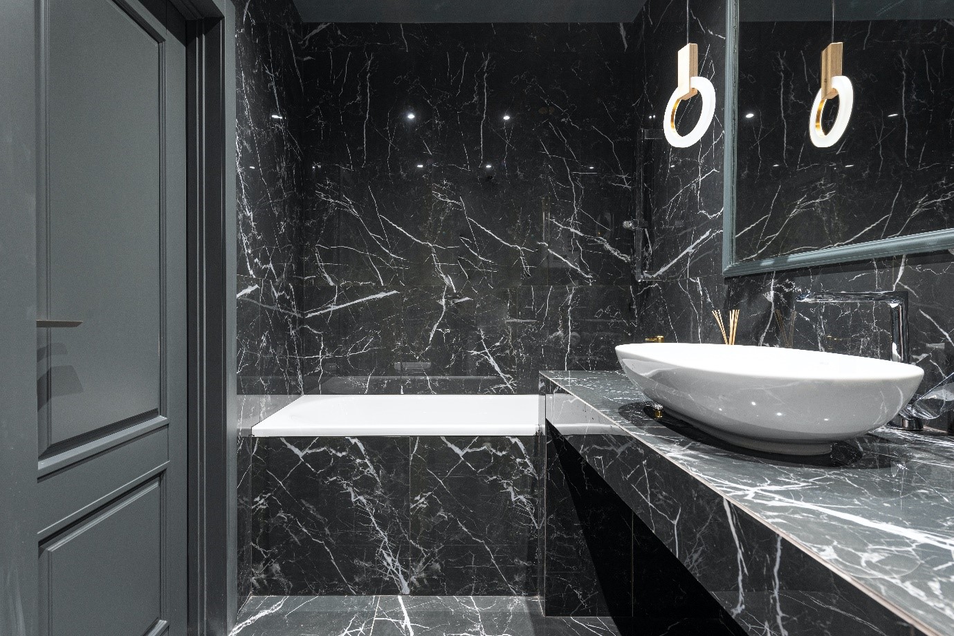 The Classic Black Marble Bath Accessories