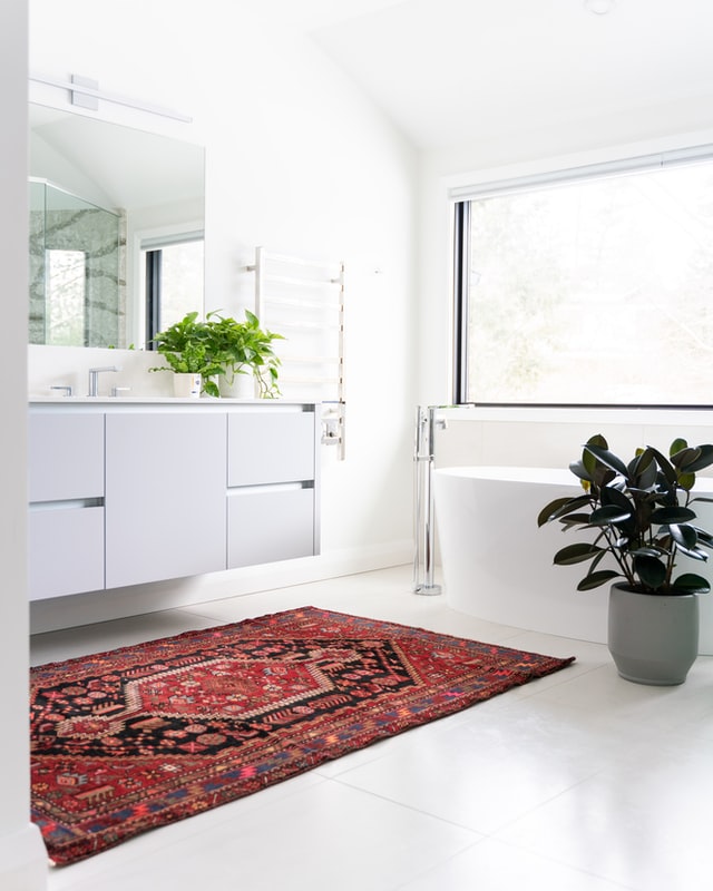 white-bathroom-with-rug