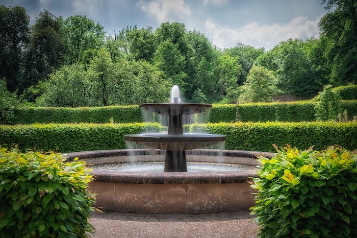 fountain in garden