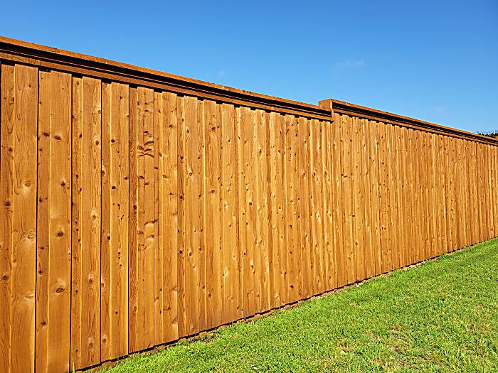Vertical wooden fence