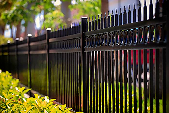 black steel fence