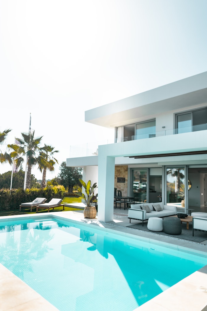 pool in backyard