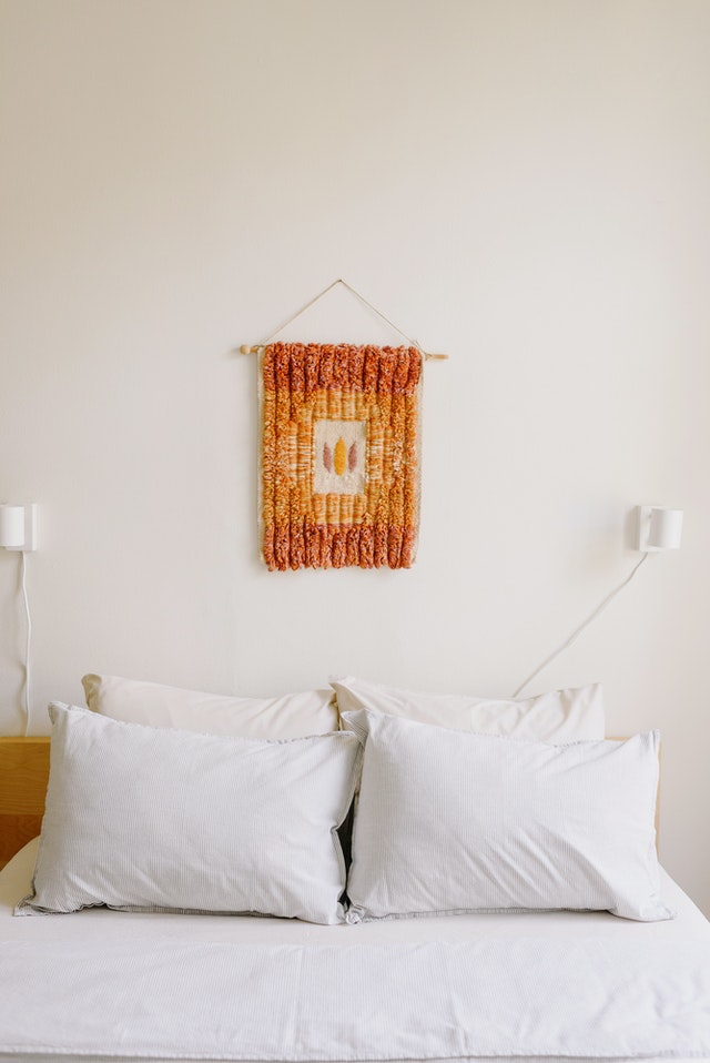 white bedroom with colour burst