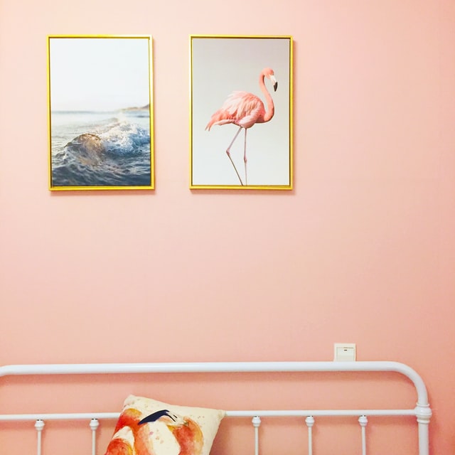 peachy girls bedroom