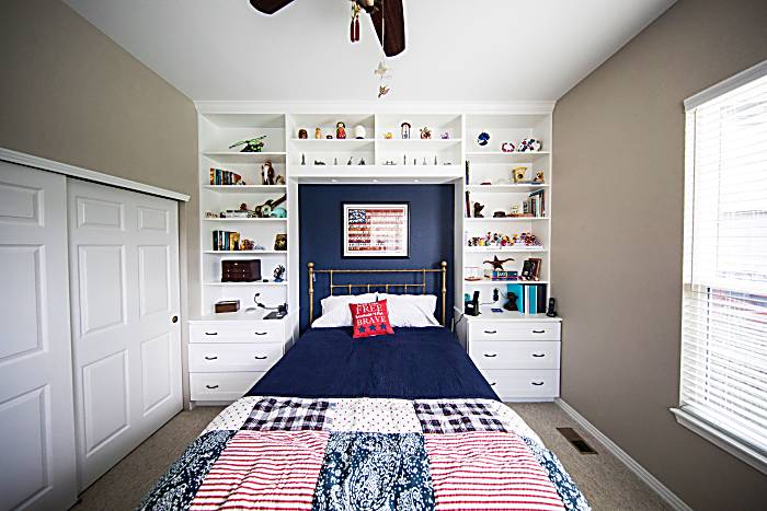 black and red girls bedroom color block