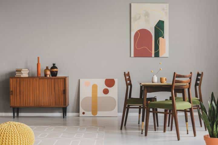 Colourful dining area