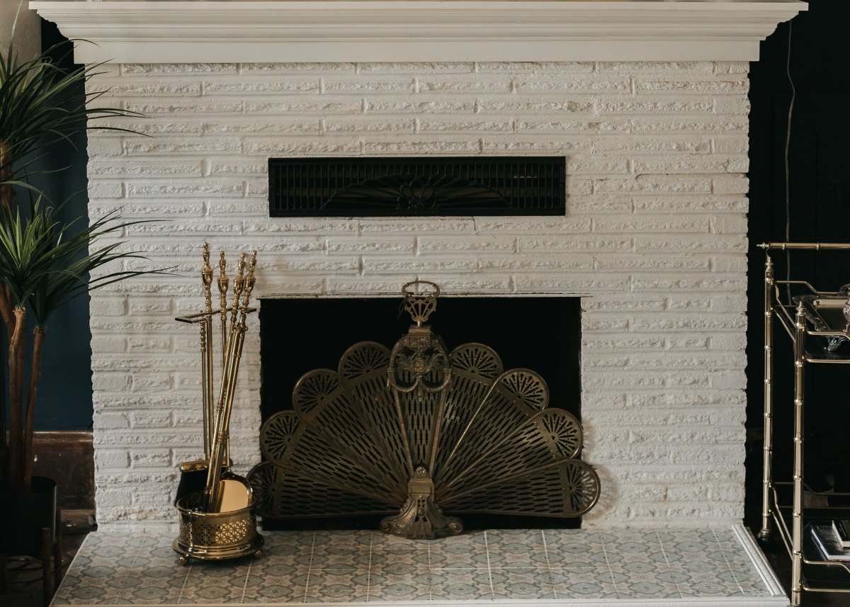 matching gold fireplace accessories