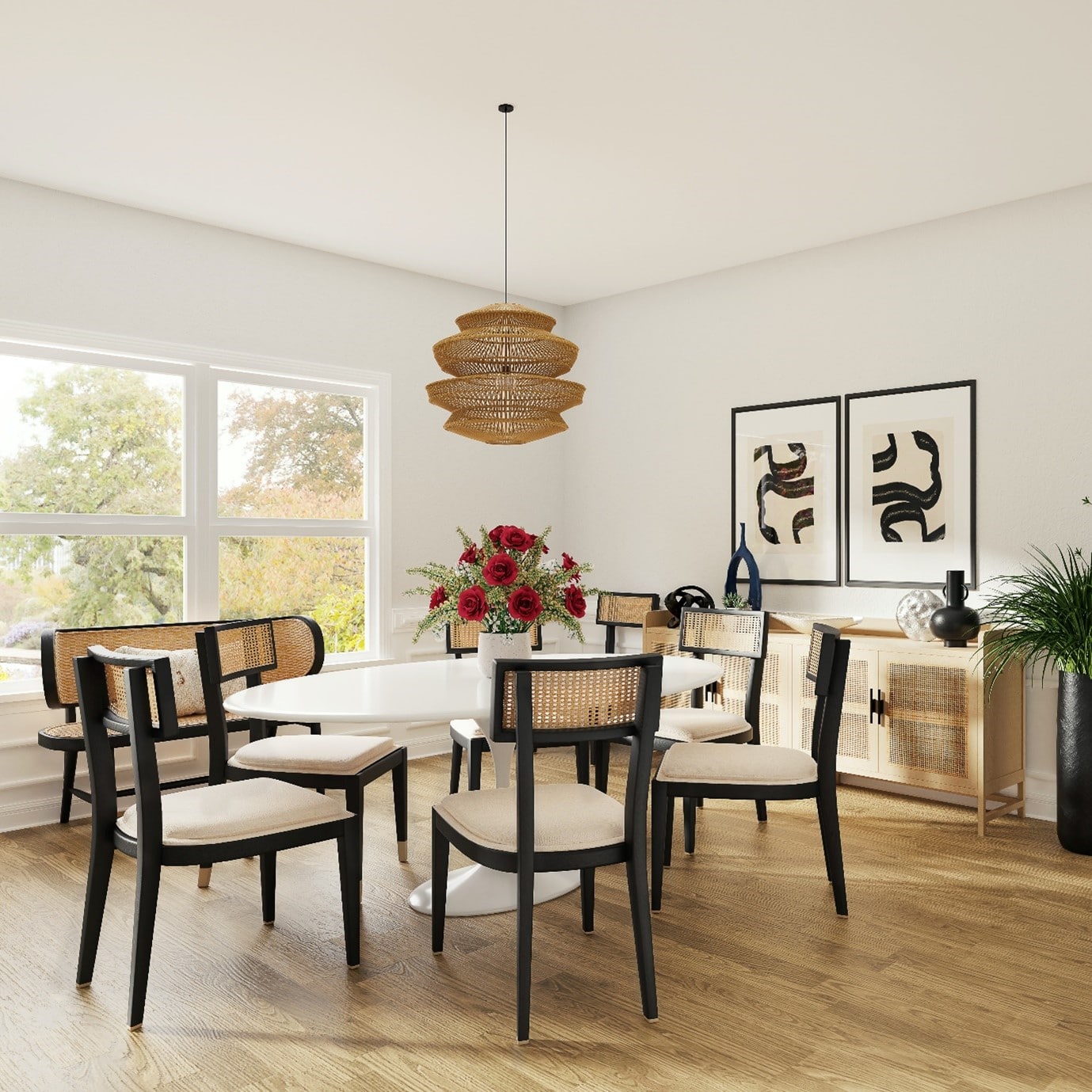hamptons-dining-room-rattan-chairs