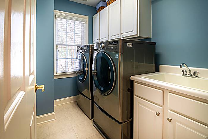blue laundry room 