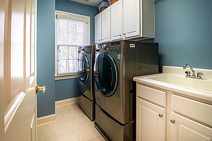 blue laundry room